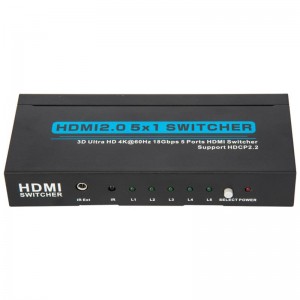 V2.0 HDMI 5x1 الجلاد دعم 3D الترا HD 4Kx2K @ 60HZ HDCP2.2