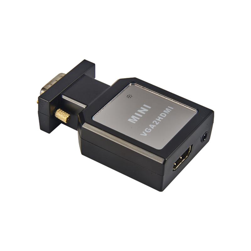 حالة معدنية MINI حجم VGA + 3.5mm الصوت لتحويل HDMI