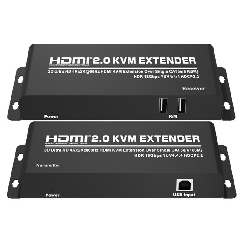 HDMI 2.0 KVM Extender 60m over Single CAT5e \/ 6 Support Ultra HD 4Kx2K @ 60Hz HDCP2.2