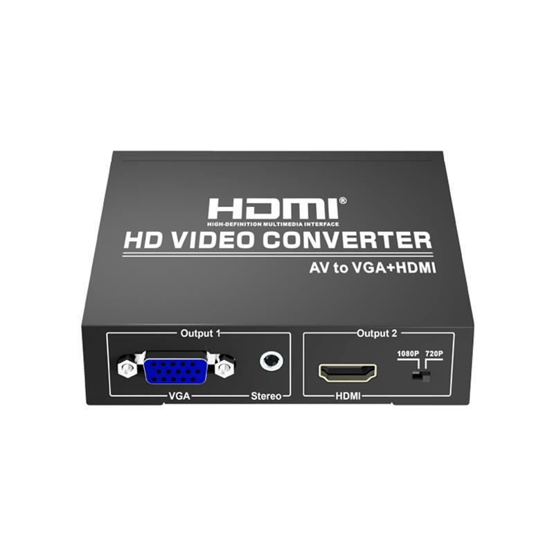 AV to VGA + HDMI Converter Up Scaler 720P \/ 1080P